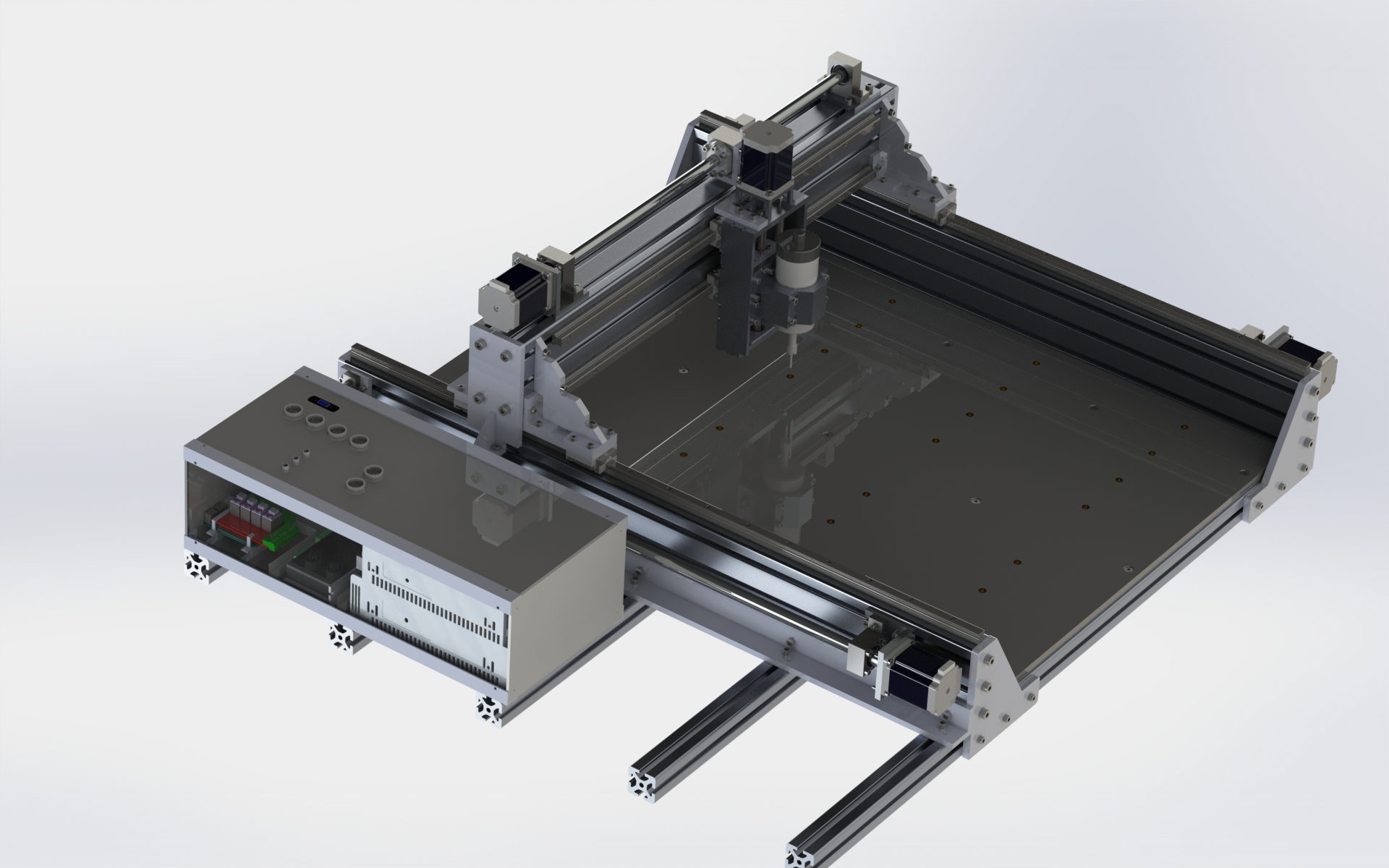 Selbstgebaute 3-Achsen-CNC – späterer Ausbaustand